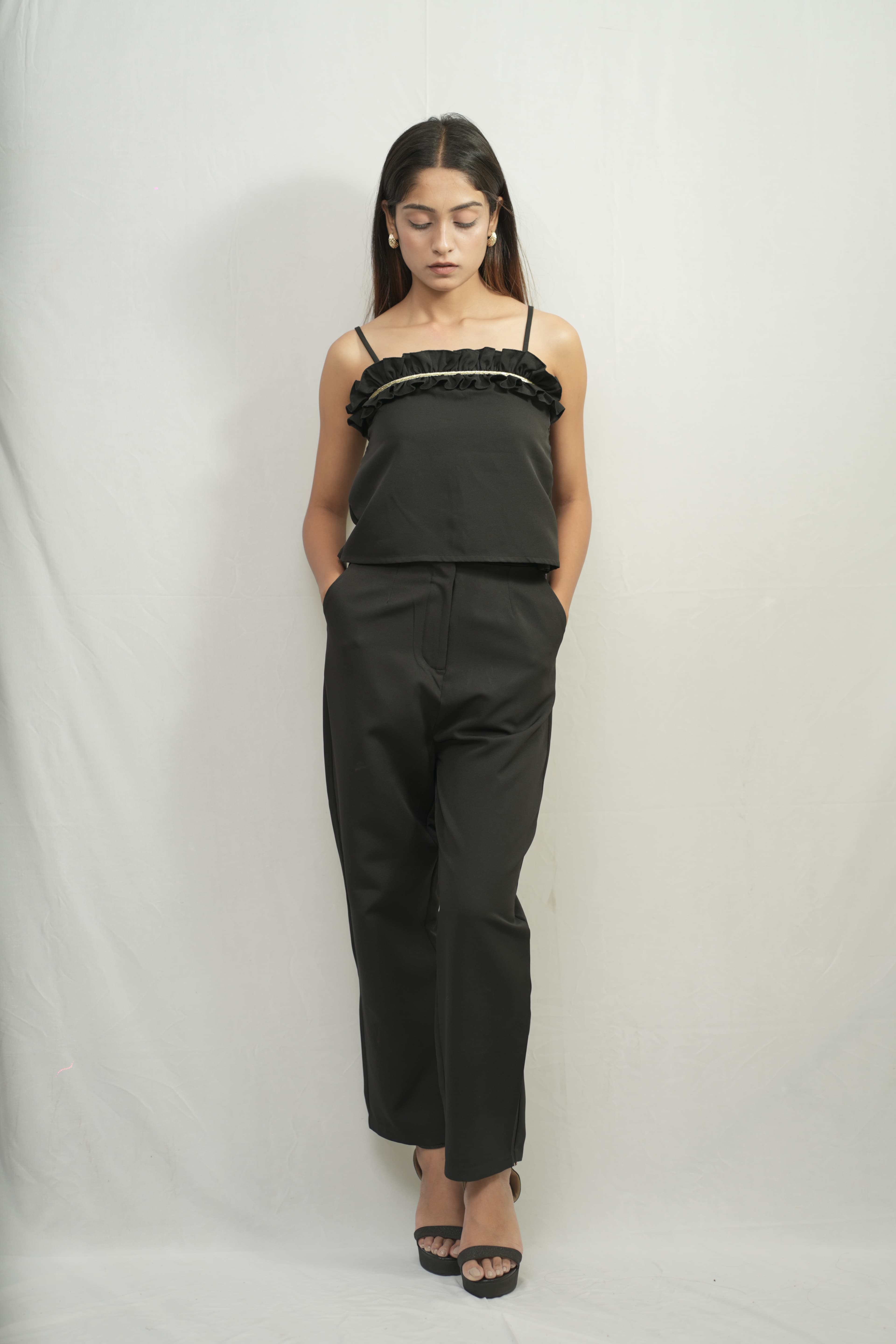 Olivia Gathered Lace Top With Pants